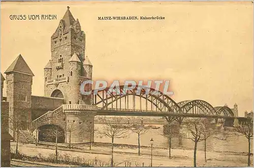 Cartes postales Gruss vom Rhein Mainz Wiesbaden Kaiserbrucke