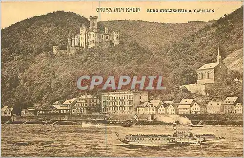 Cartes postales Gruss vom Rhein Burg Stolzenfels u Capellen