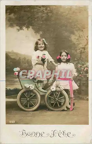 Cartes postales Bonne Fete Enfants Automobile