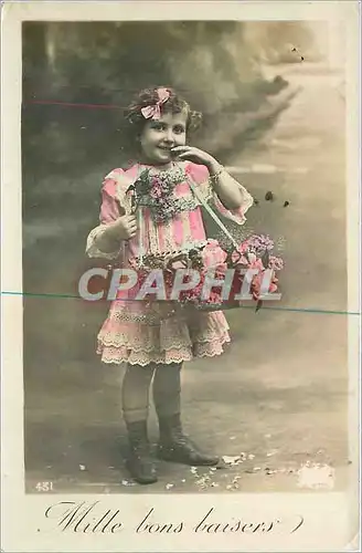 Cartes postales Mille bons baisers Enfant