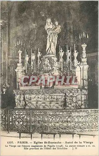 Cartes postales Paris Eglise St Eustache Autel de la Vierge