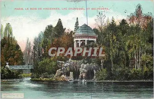 Cartes postales Paris Le Bois de Vincennes Lac Daumesnil et Belvedere