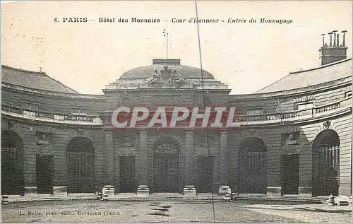 Cartes postales Paris Hotel des Monnaies Cour d'Honneur Entree du Monnayage