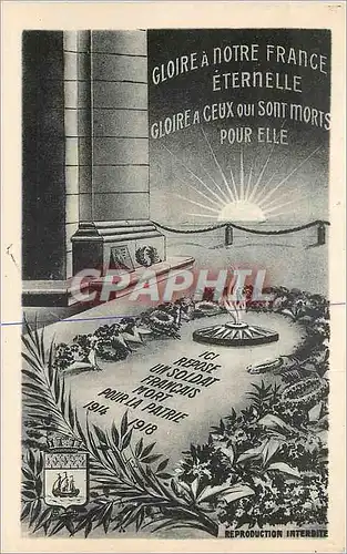 Cartes postales Un Soldat Francais Mort Pour la Patrie Paris Militaria