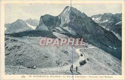 Cartes postales Bagneres de Bigorre Le Col du Tourmalet Descente vers Bareges