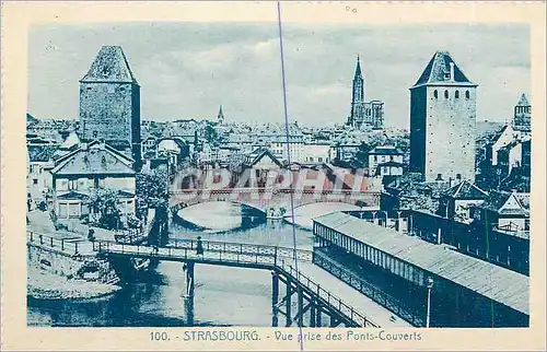 Ansichtskarte AK Strasbourg Vue prise des Ponts Couverts