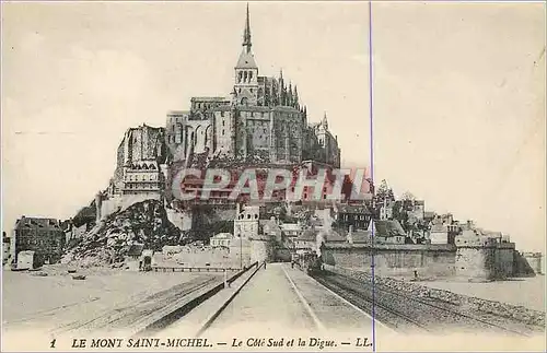 Cartes postales Le Mont Saint Michel Le Cote Sud et la Digue