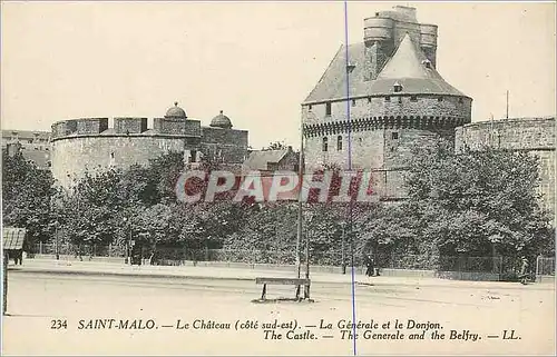 Ansichtskarte AK Saint Malo Le Chateau Cote Sud Est le Generale et le Donjon