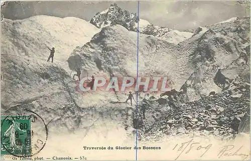 Ansichtskarte AK Traversee du Glacier des Bossons Alpinisme