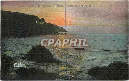 Cartes postales Environs d'Hyeres Coucher de Soleil a Giens