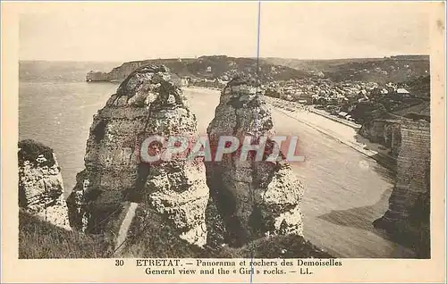 Ansichtskarte AK Etretat Panorama et rochers des Demoiselles