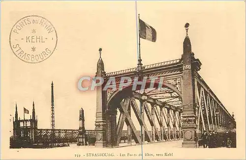 Cartes postales Strassbourg Les Pont du Rhin vers Kehl