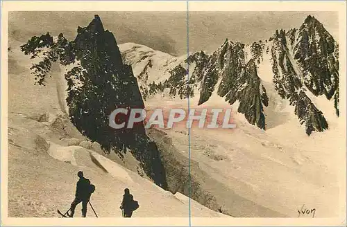 Ansichtskarte AK Massif du Mont Blanc Glacier du Geant La Vierge Col du Geant et Mont Blanc du Tacul