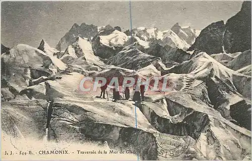 Ansichtskarte AK Chamonix Traversee de la Mer de Glace