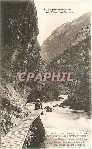 Cartes postales Vallee de la Loue Mouthier Haute Pierre Les Rapides de la Love et partie suspendue du Sentier Fo