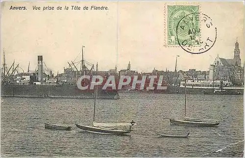 Cartes postales Anvers Vue prise de la Tete de Flandre Bateau