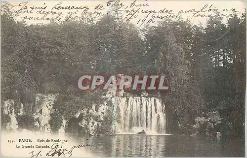 Ansichtskarte AK Paris Bois de Boulogne La Grande Cascade