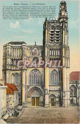 Cartes postales Sens Yonne La Cathedrale