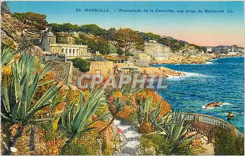 Cartes postales Marseille Promenade de la Corniche vue prise de Maldorme