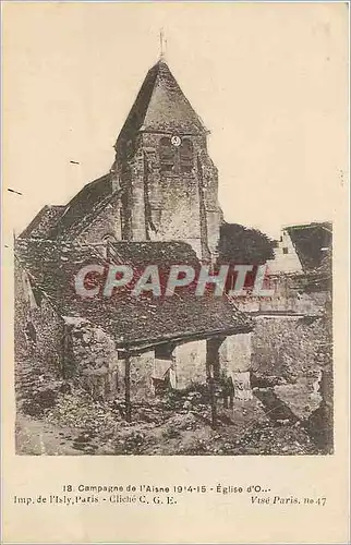 Cartes postales Campagne de l'Aisne Eglise d'O