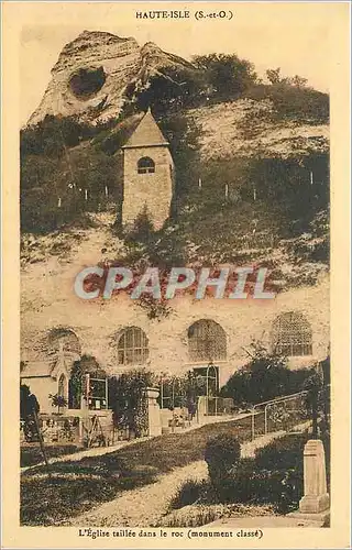 Cartes postales Haute Isle S et O L'Eglise taillee dans le roc