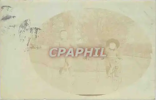 CARTE PHOTO Suresnes Enfants Cycle Velo Tricycle