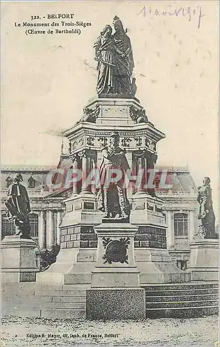 Cartes postales Belfort Le Monument des Trois Sieges