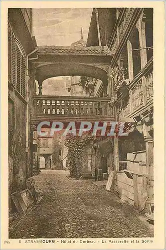 Ansichtskarte AK Strasbourg Hotel du Corbeau La Passerelle et la Sortie