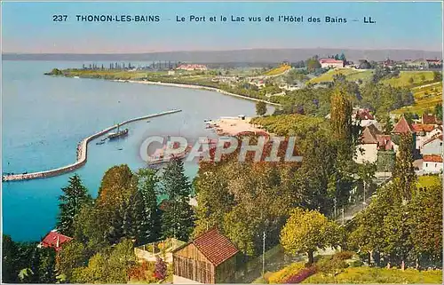 Cartes postales Thonon les Bains Le Port et le Lac vus de l'Hotel des Bains