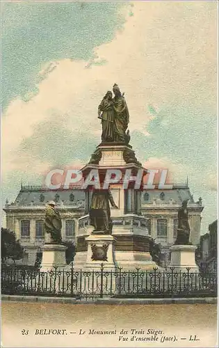 Cartes postales Belfort Le Monument des Trois Siege Vue d'Ensemble