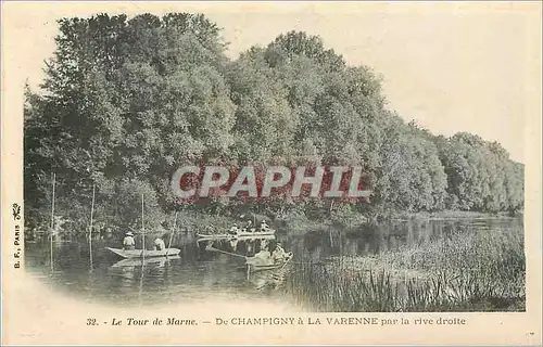 Ansichtskarte AK Le Tour de Marne De Champigny a La Varenne par la rive droite Barque Bateau