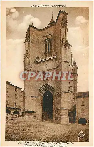 Ansichtskarte AK Villefranche de Rouergue Clocher de l'Eglise Notre Dame