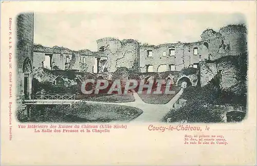 Ansichtskarte AK Coucy le Chateau Vue interieure des Ruines du Chateau