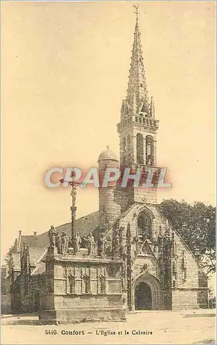 Cartes postales Confort L'Eglise et le Calvaire