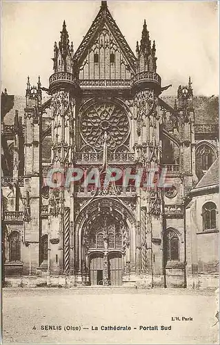 Ansichtskarte AK Senlis Oise La Cathedrale Portail Sud