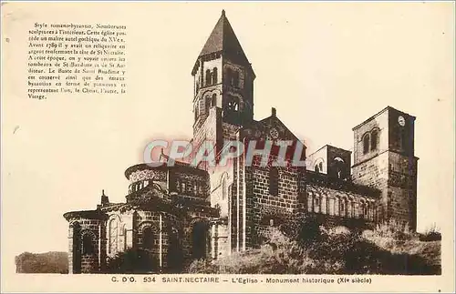 Cartes postales Saint Nectaire L'Eglise Monument historique