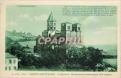 Cartes postales Saint Nectaire L'Eglise Monument Historique