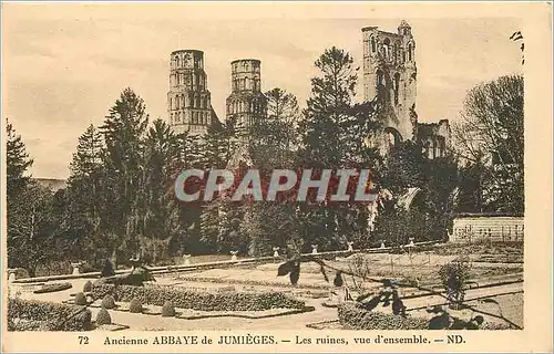 Ansichtskarte AK Ancienne Abbaye de Jumieges Les Ruines vue d'Ensemble