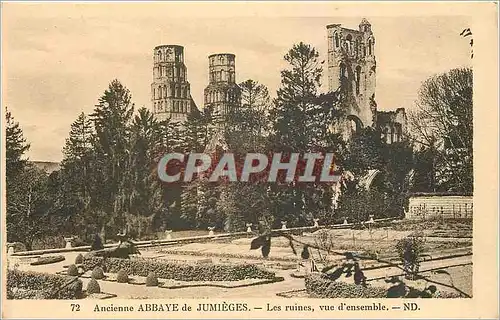 Cartes postales Ancienne Abbaye de Jumieges Les Ruines vue d'Ensemble