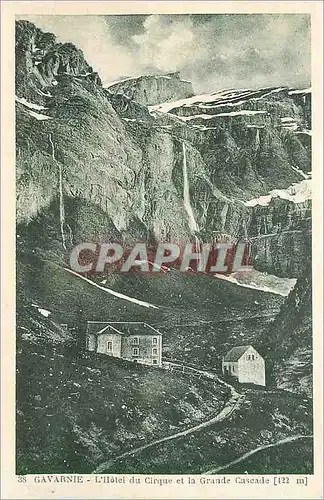 Cartes postales Gavarnie L'Hotel du Cirque et la Grande Cascade