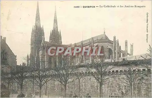 Ansichtskarte AK Quimper La Cathedrale et les Anciens Remparts