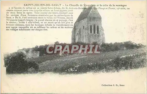 Cartes postales Saint Julien du Sault La Chapelle de Vauguilain et la crete de la montagne
