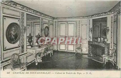 Ansichtskarte AK Chateau de Fontainebleau Cabinet de Toilette du Pape