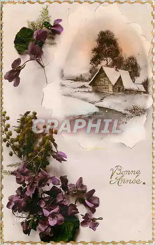 Cartes postales Bonne Annee Fleurs