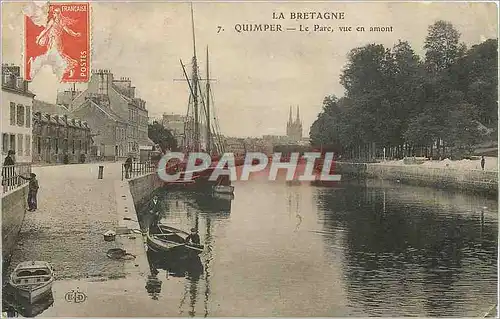 Cartes postales Quimper Le Parc vue en amont Bateaux