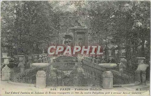 Cartes postales Paris Fontaine Medicis