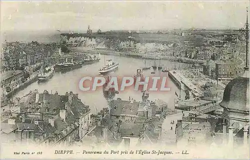 Cartes postales Dieppe Panorama du Port pris de l'Eglise St Jacques