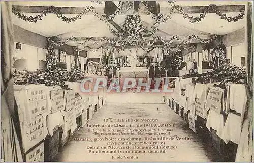Cartes postales La Bataille de Verdun Interieur de l'Ossuaire de Douaumont Militaria