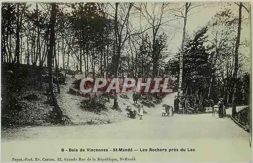 Cartes postales Bois de Vincennes St Mande Les Rochers pres du Lac