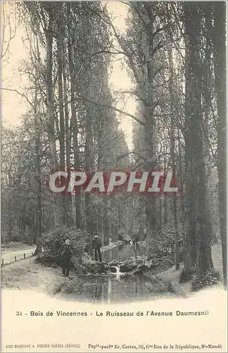 Cartes postales Bois de Vincennes Le Ruisseau de l'Avenue Daumesnil